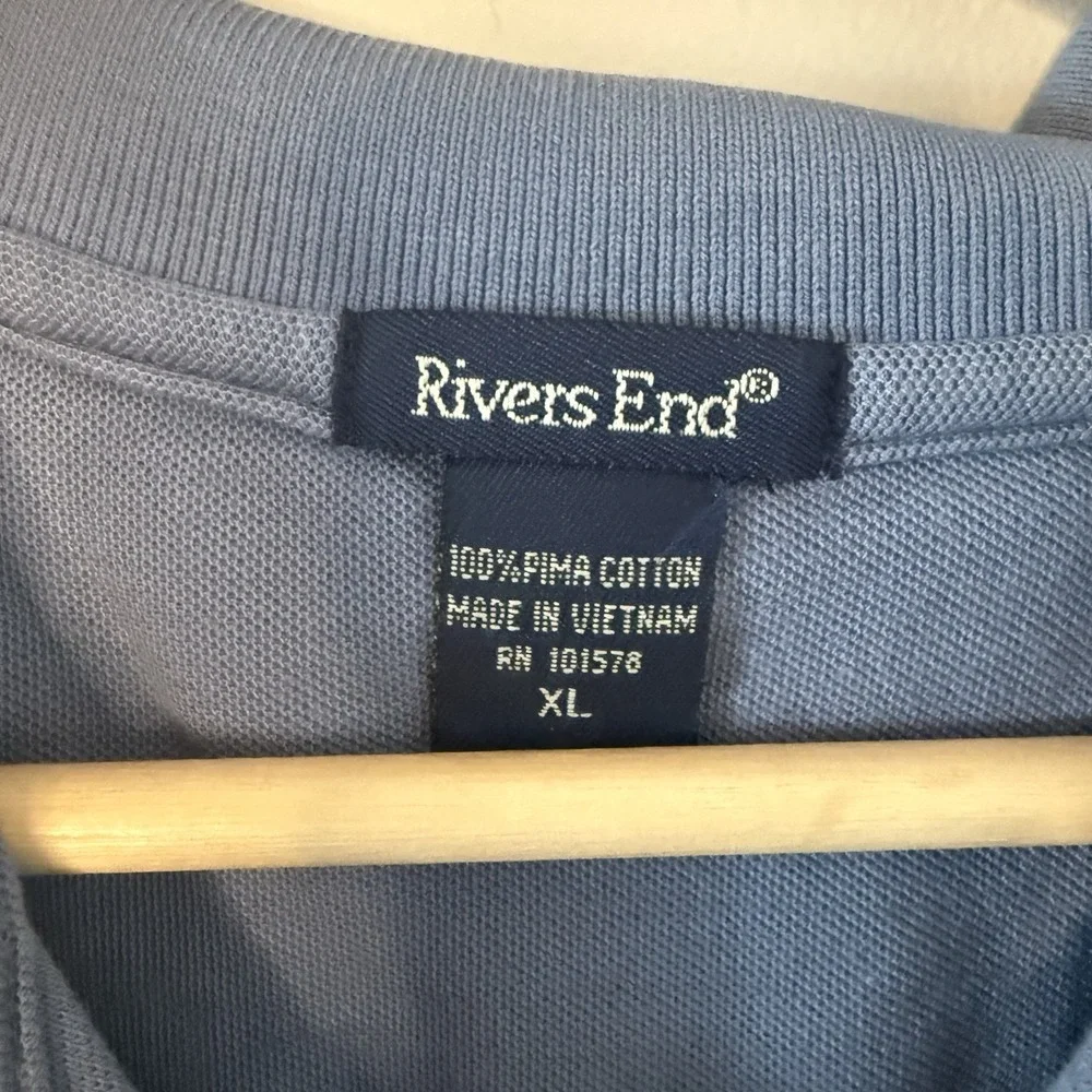 River's End Polo Shirt XL Navy‎ Moisture Wicking Golf Athleisure